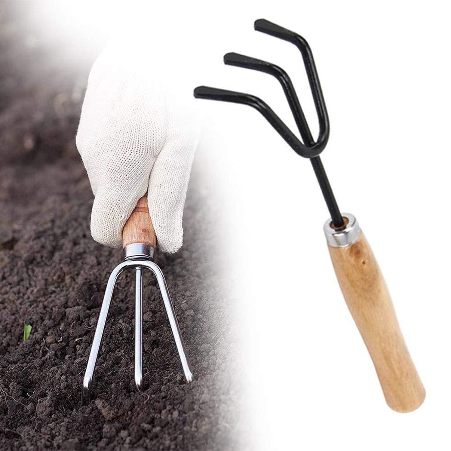 0542A 3pc Small Gardening Tools for Home Garden (Hand Cultivator, Small Trowel, Garden Fork) DeoDap 0542A 3pc Small Gardening Tools for Home Garden (Hand Cultivator, Small Trowel, Garden Fork) DeoDap